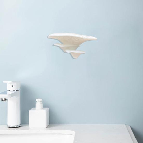 Mushroom Shape Bracket, Double Purpose Stand for Displaying And Storing Items, Wall Decoration Shelf for Glass Tiles Smooth Surfaces
