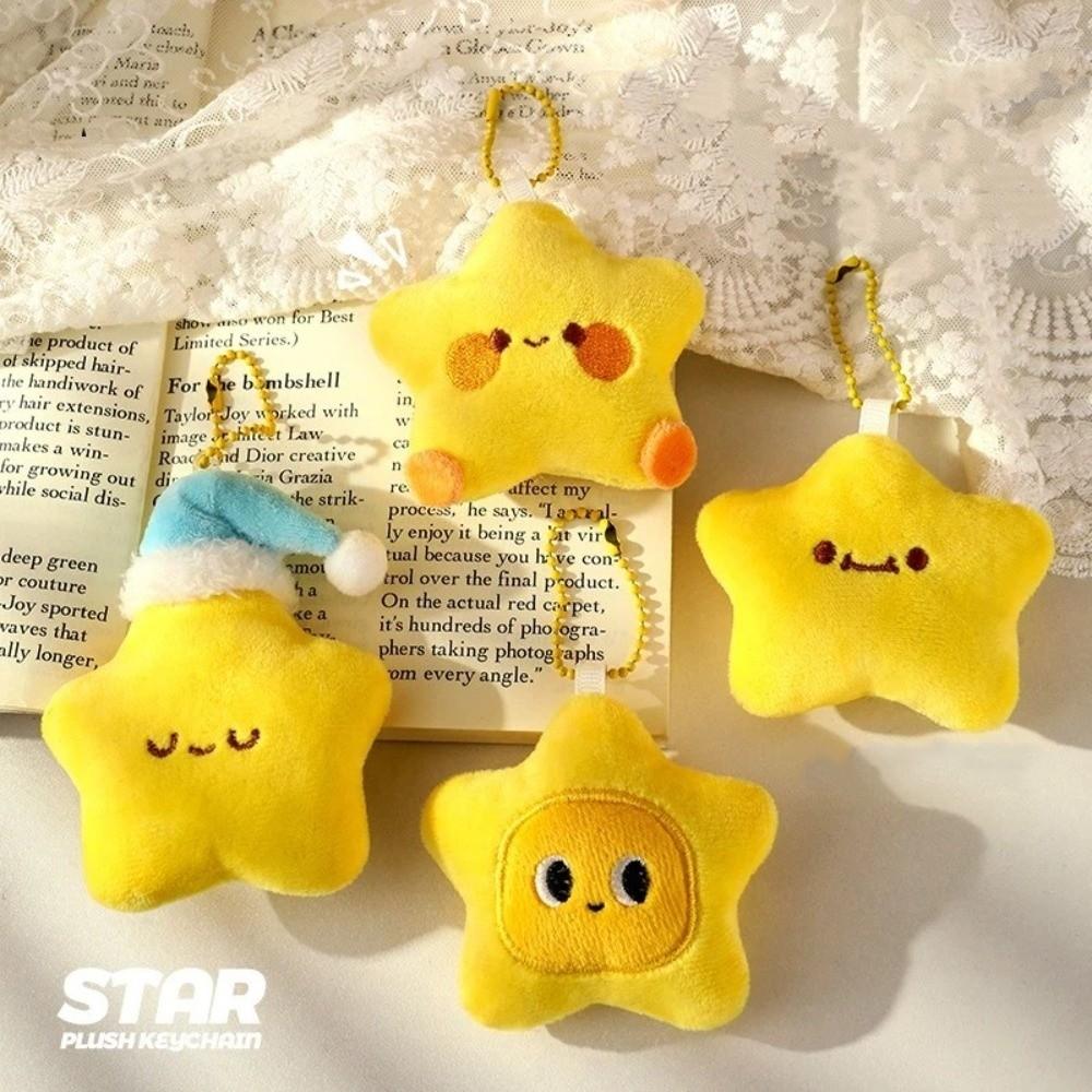 Stuffed Doll Star Plush Key Chain Cute Doll Couple Keychain Stars Keychains Christmas Gift
