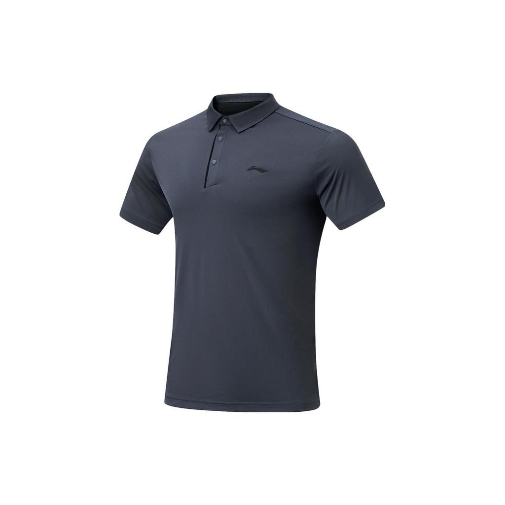 Мужская футболка-поло Li Ning Fitness Series, цвет Черный эбен, APLU255-3