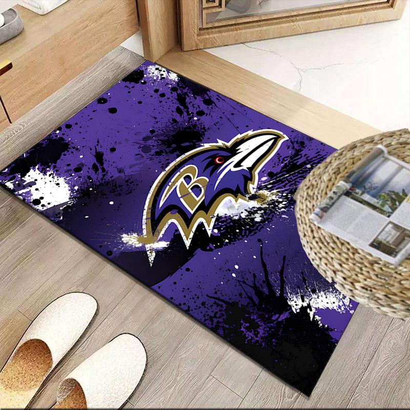 Ravens Team Spirit Carpet, Kitchen Rugs, Yoga Mat, Non-Slip Mats, Rug for Bathroom, Living Room bedroom, Camping Rugs Christmas Gift