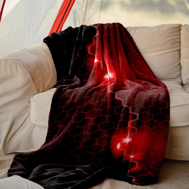 1pc Cool Style Blanket, Home Printed Throw Blanket - Soft Blanket Gift for Family, Washable Sofa Bed Blanket