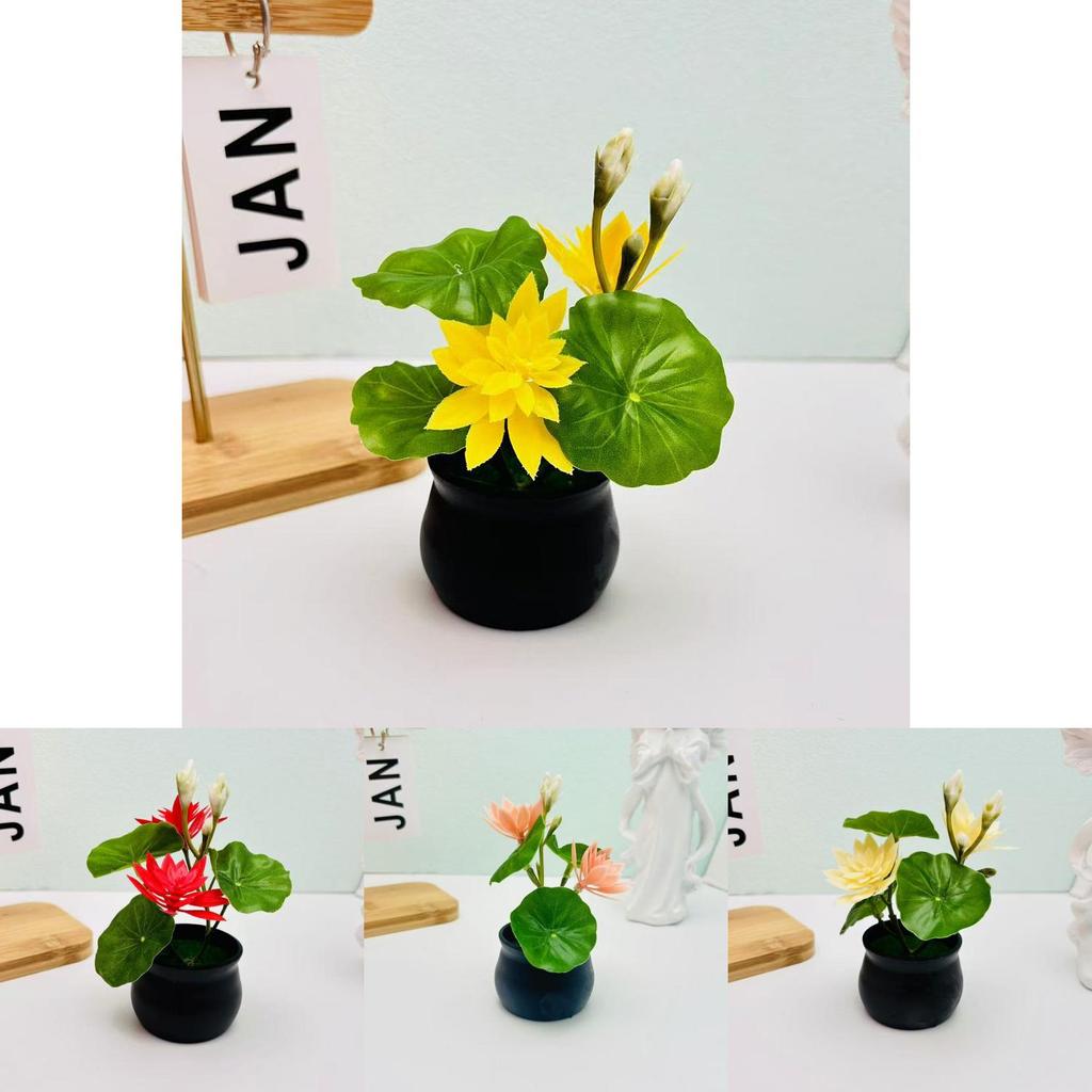 Реалистичное искусственное растение лотос из шелка и пластика для офиса и жилого пространства