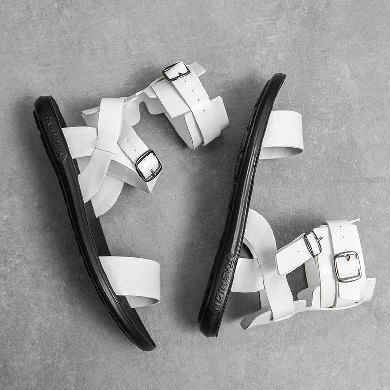 Летние новые сандалии 2024 года, мужская обувь, мужские модные сандалии с высоким берцем, универсальные мужские РИМСКИЕ САНДАЛИИ, нескользящие пляжные летние сандалии