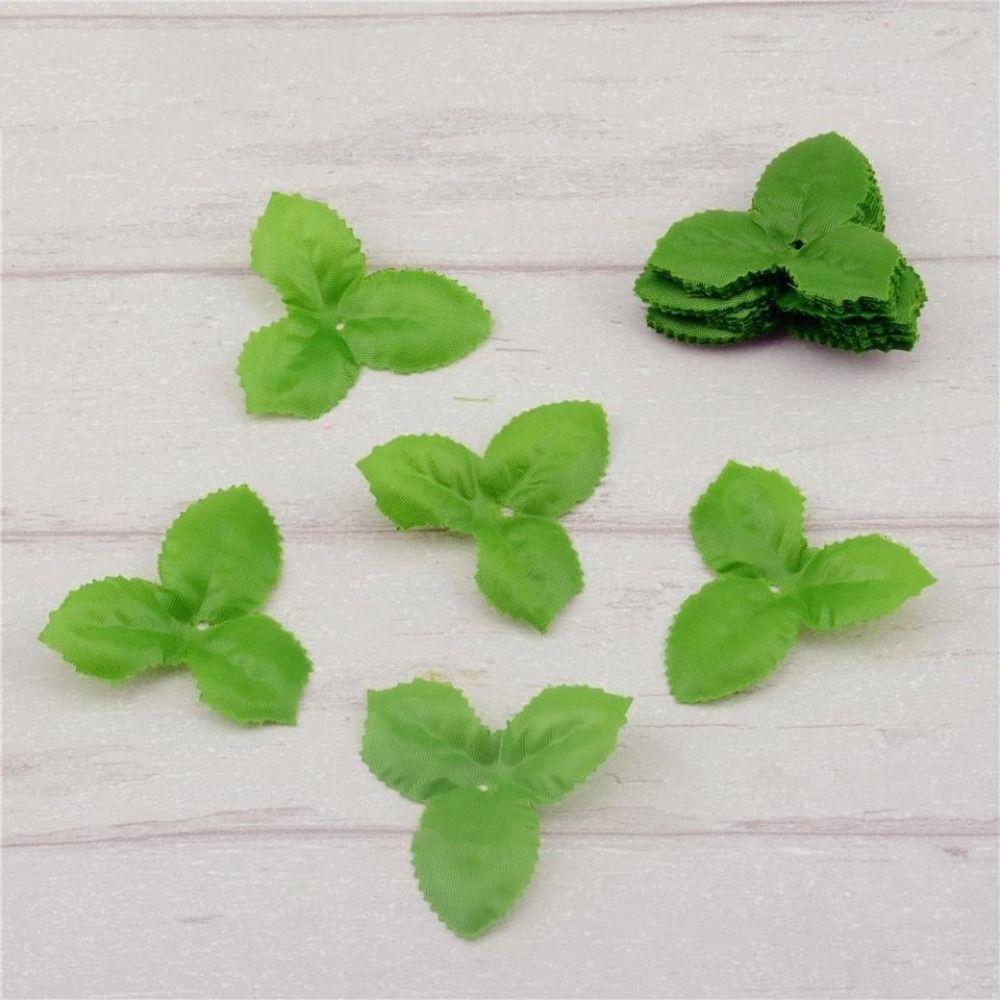 100pcs Artificial Plants Rose Green Leaves DIY Wreath Leaf Artificial Flower Leaves