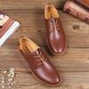 2025 Foreign Trade Shoes Men's Large Size Board Shoes Lace-up Casual Leather Shoes Korean Version Trend Single Shoes Men
