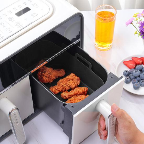 Сковорода для аэрофритюрниц, удобная, хорошая прочность, многоразовая воздушная сковорода с вкладышем, силиконовый поднос, товары для дома