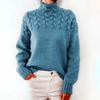 Women's Fashion Cable Braided Details Turtleneck Long-sleeved Sweater All-match