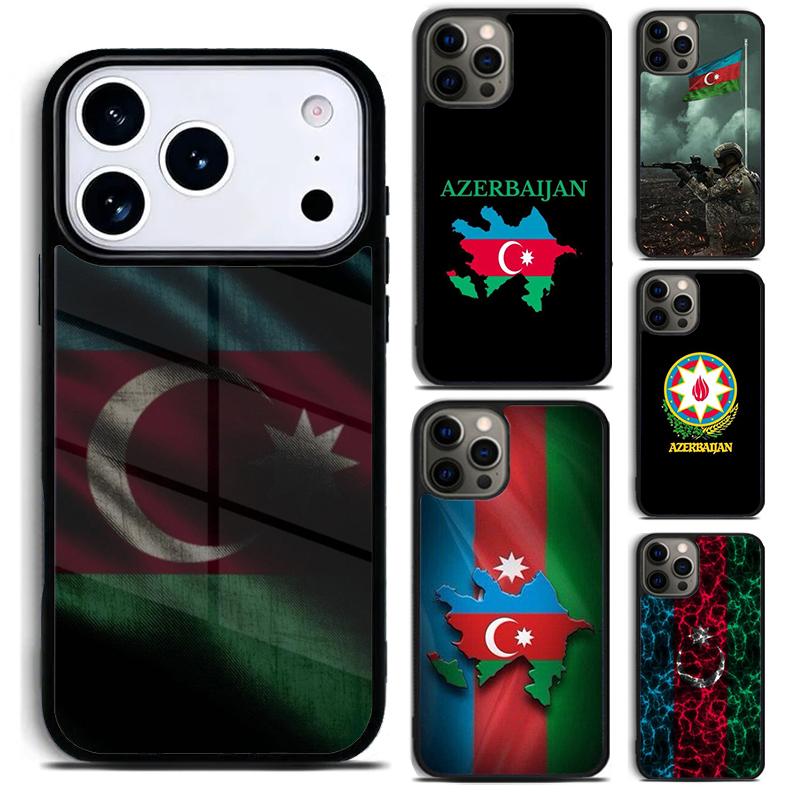 Чехол для телефона с флагом Азербайджана для iPhone 17 16 15 14 13 12 11 Pro Max Plus 17Air Мягкий силиконовый чехол