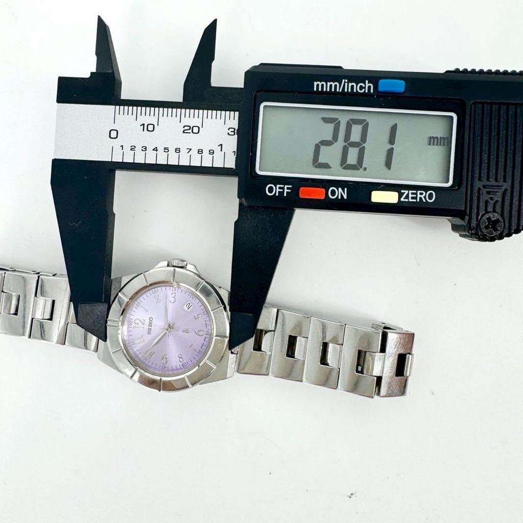[USED] Battery SEIKO Lucia Round Date Lavender Dial Watch