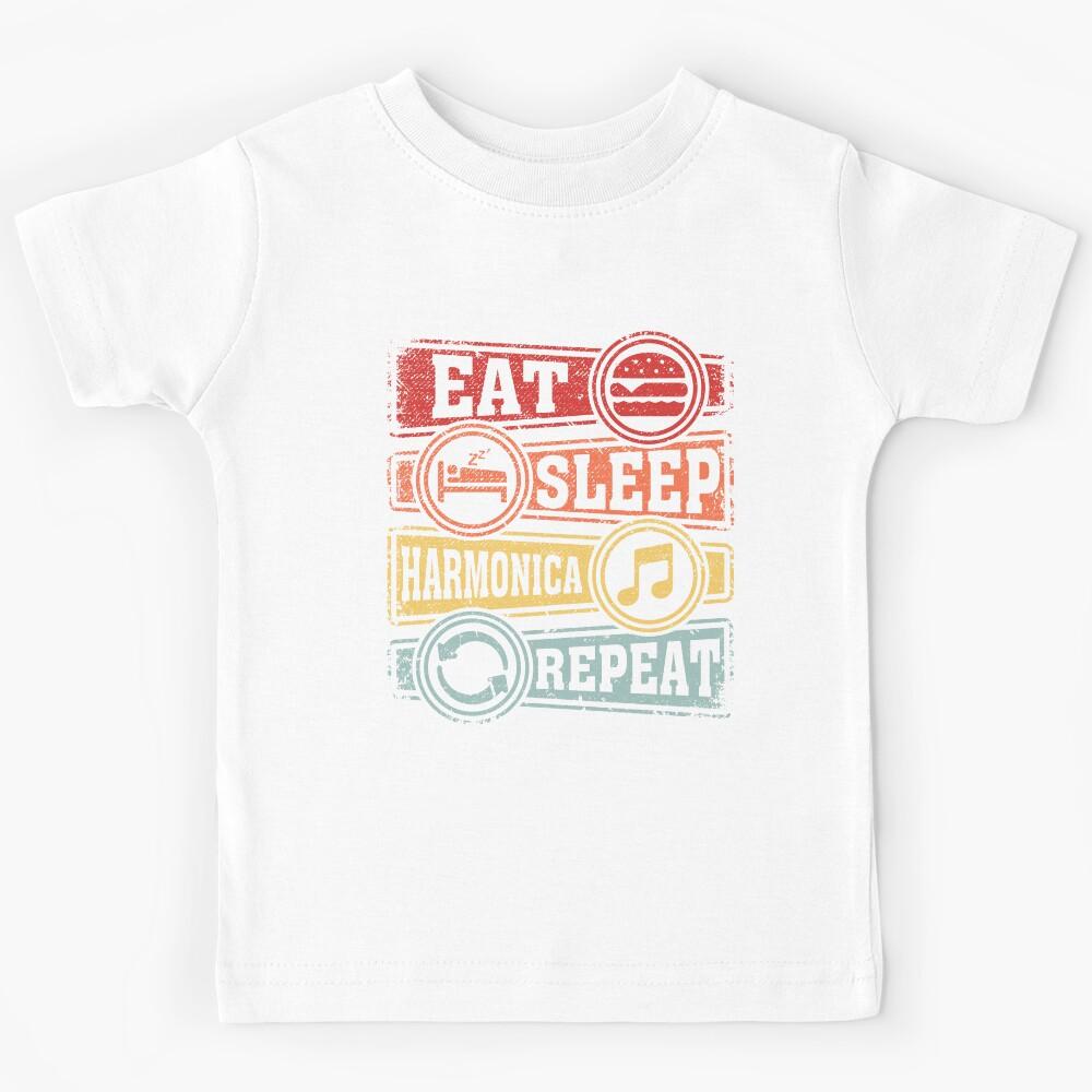 Eat Sleep harmonica Repeat Kids T-Shirt