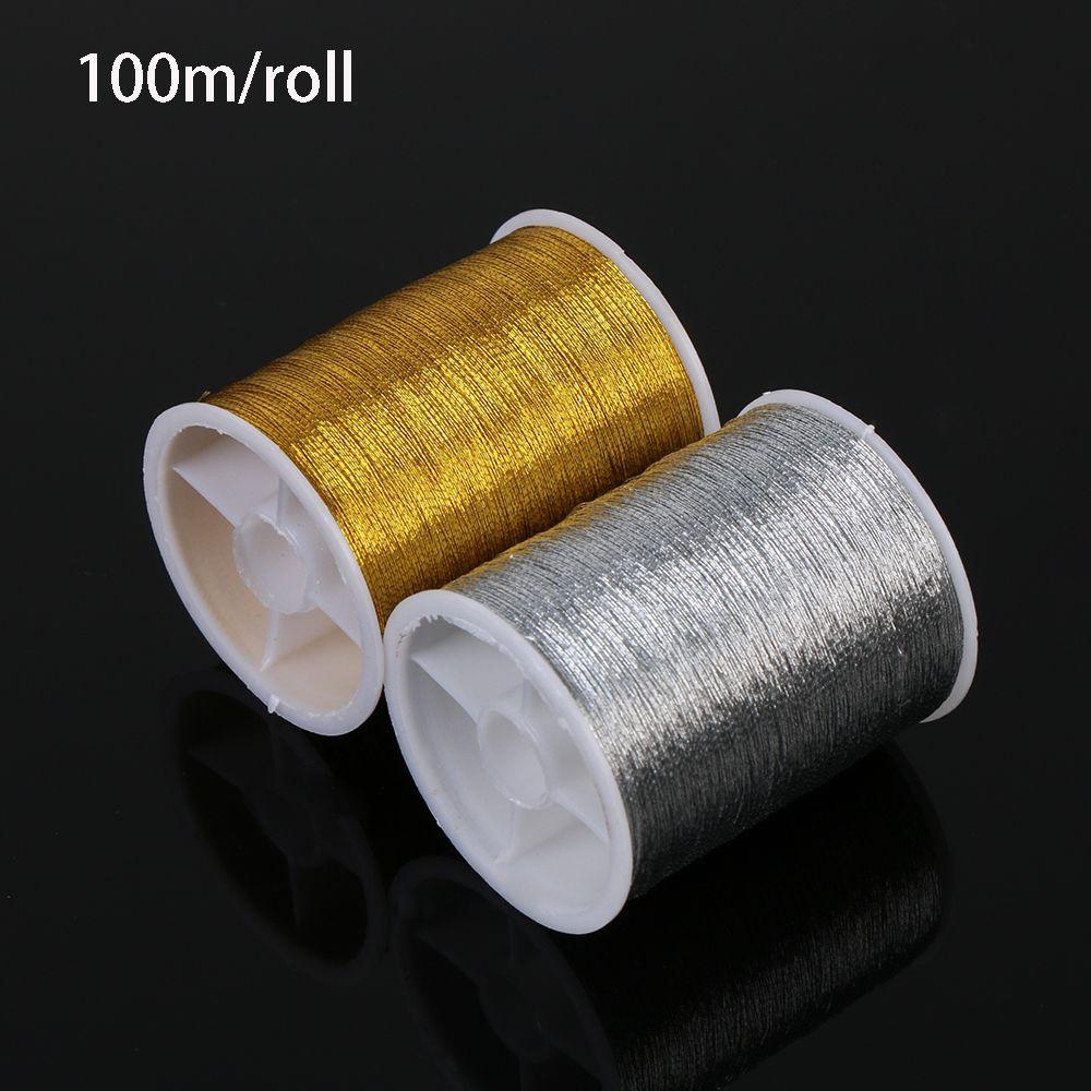 100 Metres New Handmade DIY Sewing Machine Embroidery Thread Cross Stitch Gold Wire