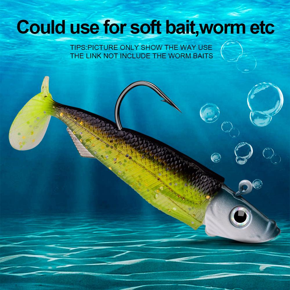 LURE Lead Head Hook Fish Head Hook Weight Soft Bait Hanging Bottom 21.5g 32.5g Glue Accessories