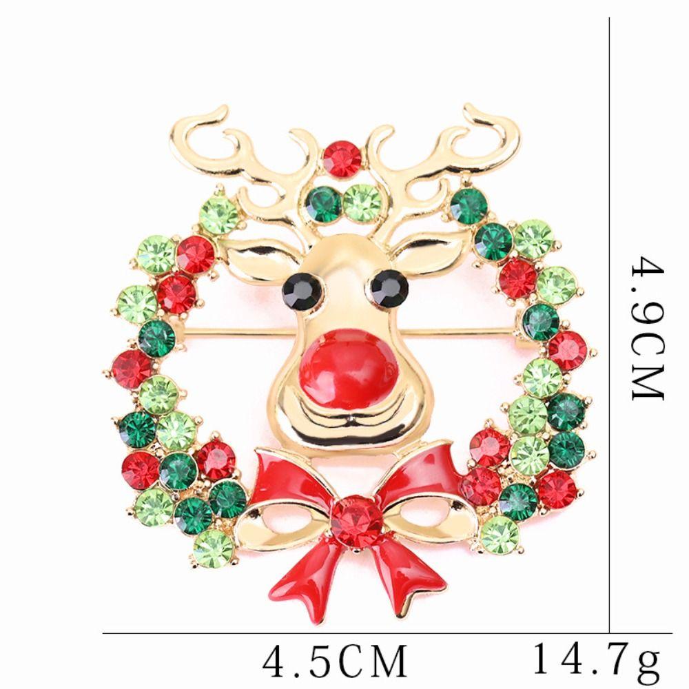 Snowman Santa Rhinestone Badge Fashionable New Year Pins Christmas Brooch Christmas Present