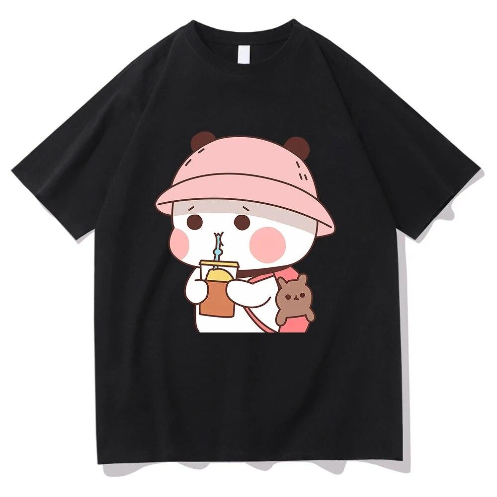 Футболка Bubu and Dudu, новая мода унисекс с эстетической графикой, забавная футболка Kawaii, унисекс с героями мультфильмов, Корея, высококачественные хлопковые футболки унисекс