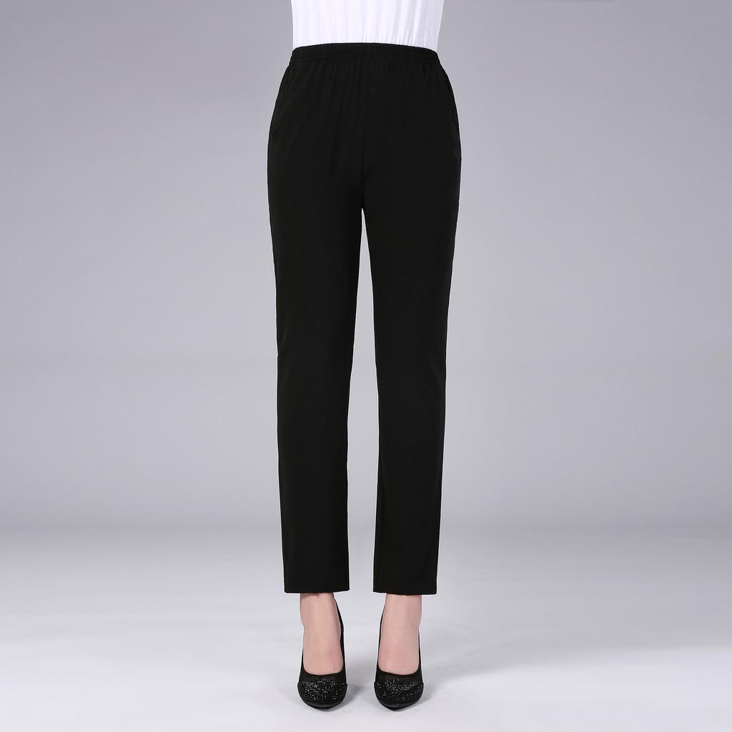 Fashion Women'S High Waist Elastic Deep Straight Pants Casual Pants