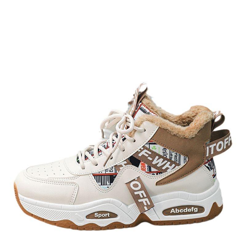Зимние мужские флисовые теплые сноубутсы, мужские высокие кроссовки на толстой подошве, нескользящие, повседневные, для улицы, мужская платформа, хлопковая обувь