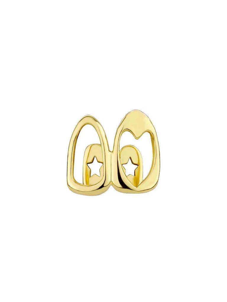 Jinwu Двухцветные полые сердечком Grillz - Хип-хоп золотые зубы уличный аксессуар