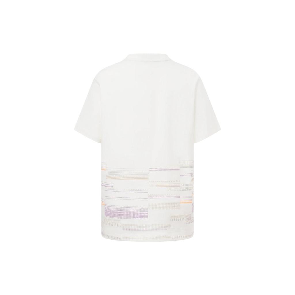 Li Ning Logo Print Loose Short Sleeve T-Shirt Women Tops Off-White AHST160-1