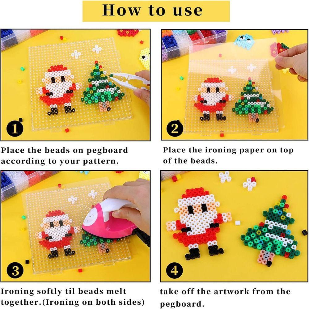 4Pcs High Temperature Resistance Melting Beads Pegboards DIY 2.6mm Hama Beads template  Kids Craft