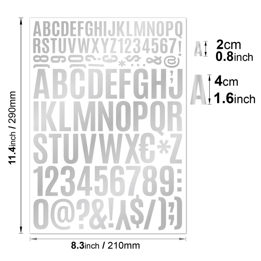 2+4cm Gold Stamping Letter Sticker Graduation Cap DIY Waterproof Self-adhesive Alphanumeric Symbol Silver Stamping Doctoral Hat Sticker