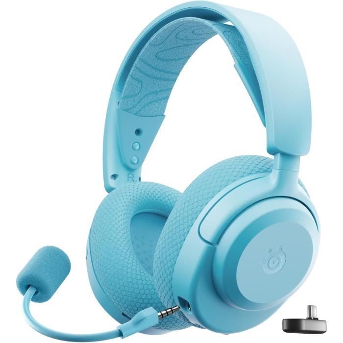 Casque gaming sans fil - STEELSERIES - Arctis Nova 3PW - Autonomie 40h - Bluetooth + 2,4 GHz - Couleur Bleu ciel