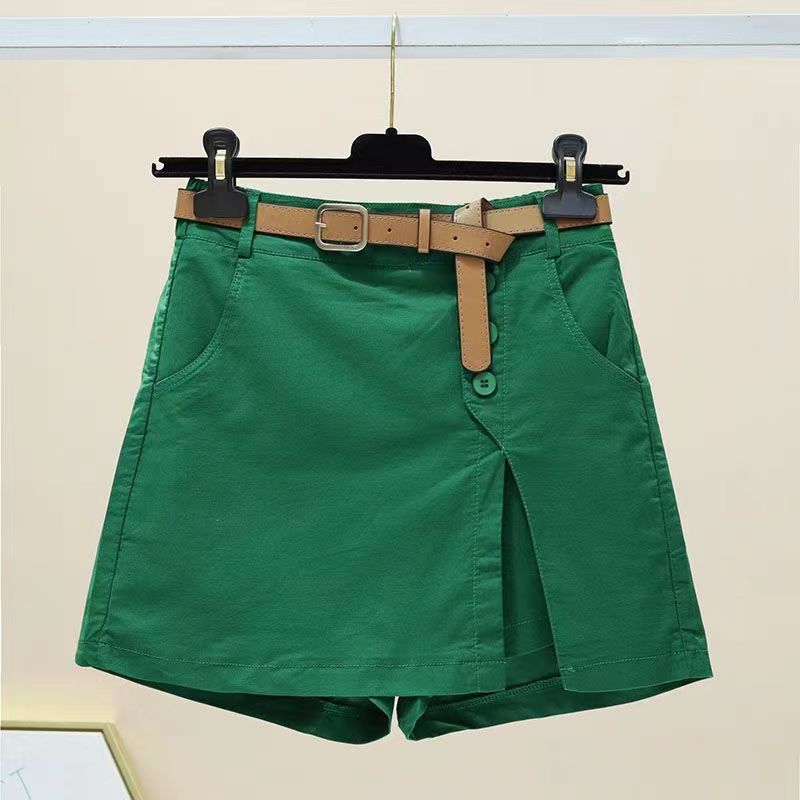 Women's Summer Casual Shorts, Korean Style A-Line Shorts with Elastic Waistband, Fashionable and Slimming
