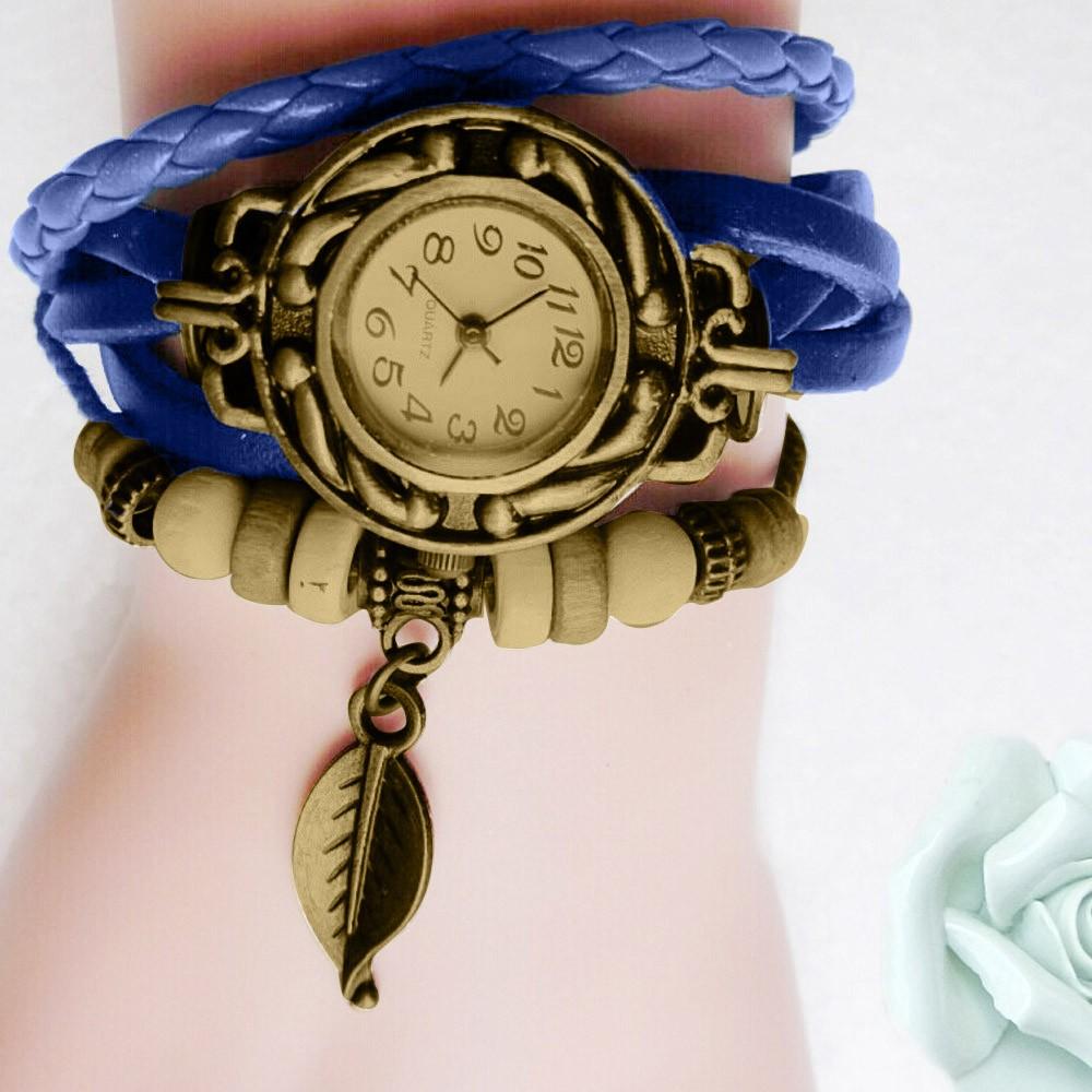 Hot Sale Vintage Leather Watch New Arrival Wrap Around Bracelet Watch Bronze Detail Precise Stylish Retro Compact Wristwatch