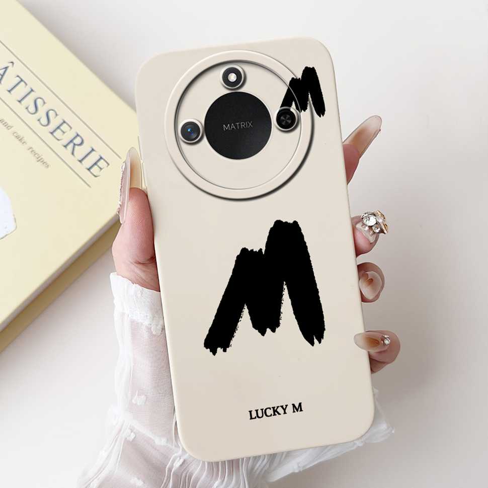 Protective Cases For Huawei Honor X60 5G 6.8"Case Fashion Style Letter A-Z Soft Silicone Cover For Honor x60 X60 BRC-AN00 Bumper