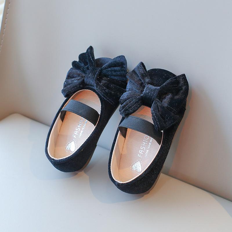 Kids Leather Shoe Spring Autumn Retro Style Bowknot Ballet Flats for Girls Fashion Versatile Princess Children's Flats Causal