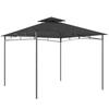 3 x 3 m Gazebo, Garden Gazebo with 2-Tier Roof, Metal Frame, Dark Grey