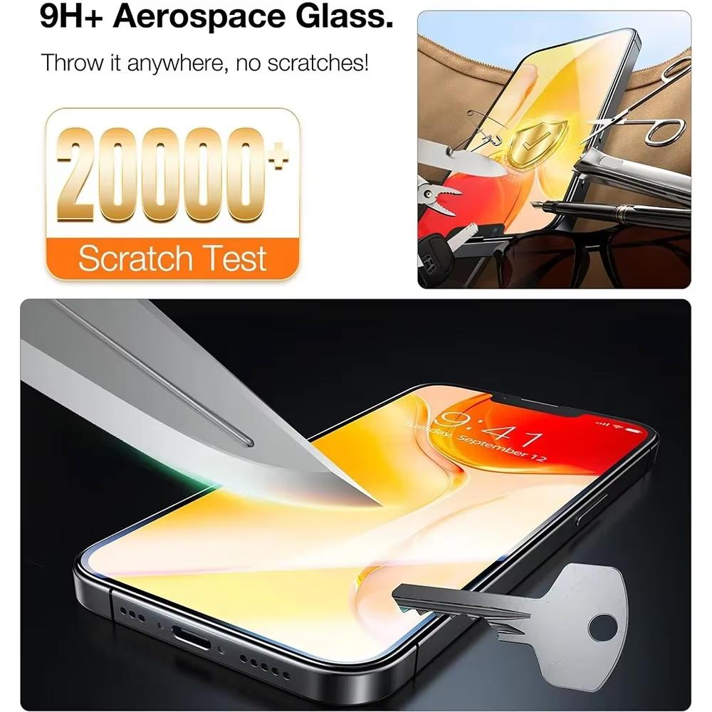5 шт. Легко устанавливаемые защитные пленки для экрана для iPhone 17 ProMax/17 Pro/17 Air/17 Закаленное стекло Защитная пленка от царапин для iPhone 17