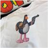 2025 American Cartoon Penguin Print Short Sleeve T Shirt Couple Matching Fit Breathable Casual Top Streetwear Harajuku Clothing
