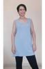 Women's Style Big Size T-Shirt Ice Blue Thick Strap Combed Cotton Viscose T-Shirt
