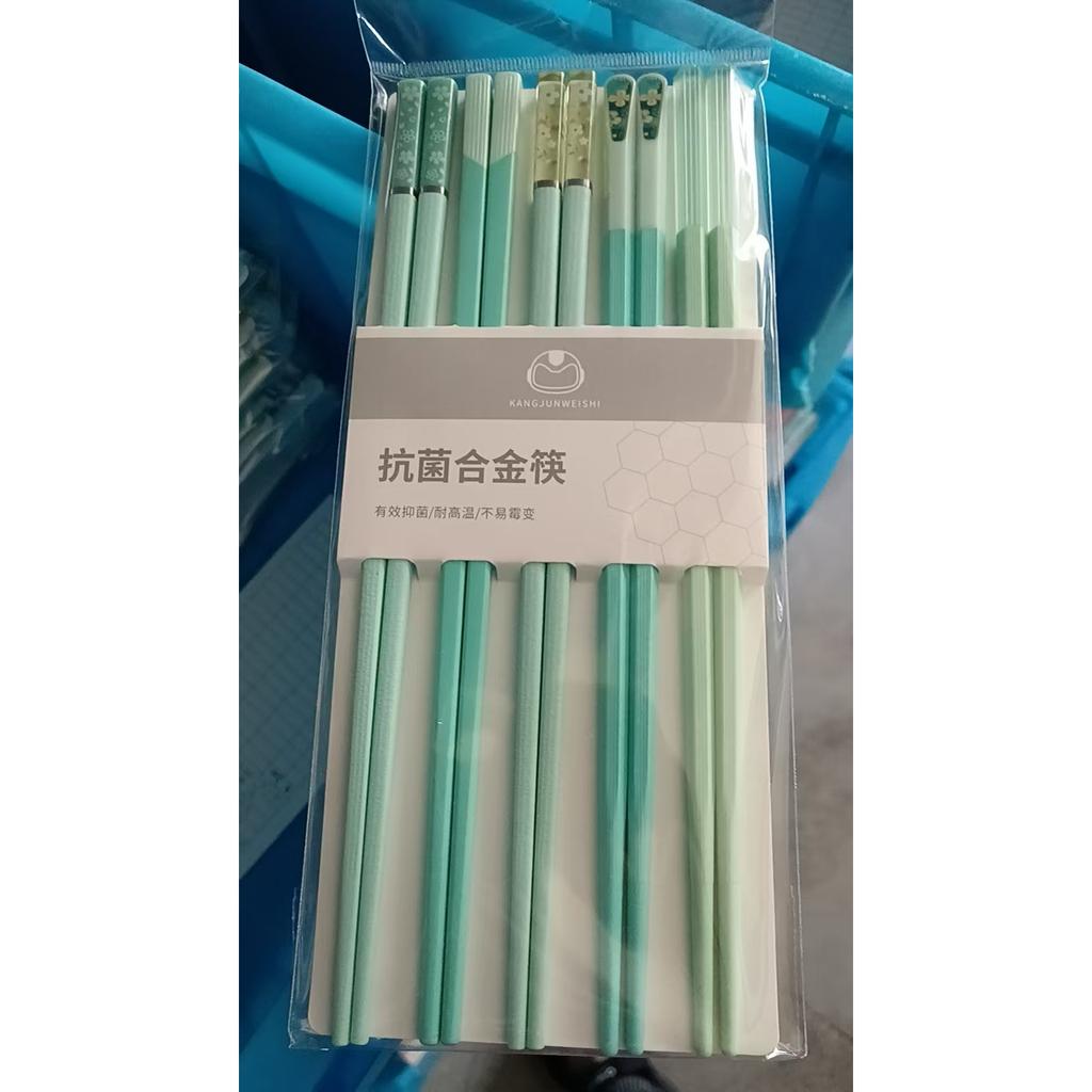 Набор из 5 пар палочек для еды в японском стиле, цвета Моранди, нескользящие, можно мыть в посудомоечной машине, для дома, ресторана, палочки для суши
