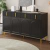 Sideboard with Golden Handles and Legs, 4 Doors, 4 Drawers, with Removable Laminate, Suitable for Living and Dining Room, 140*38*82 cm.