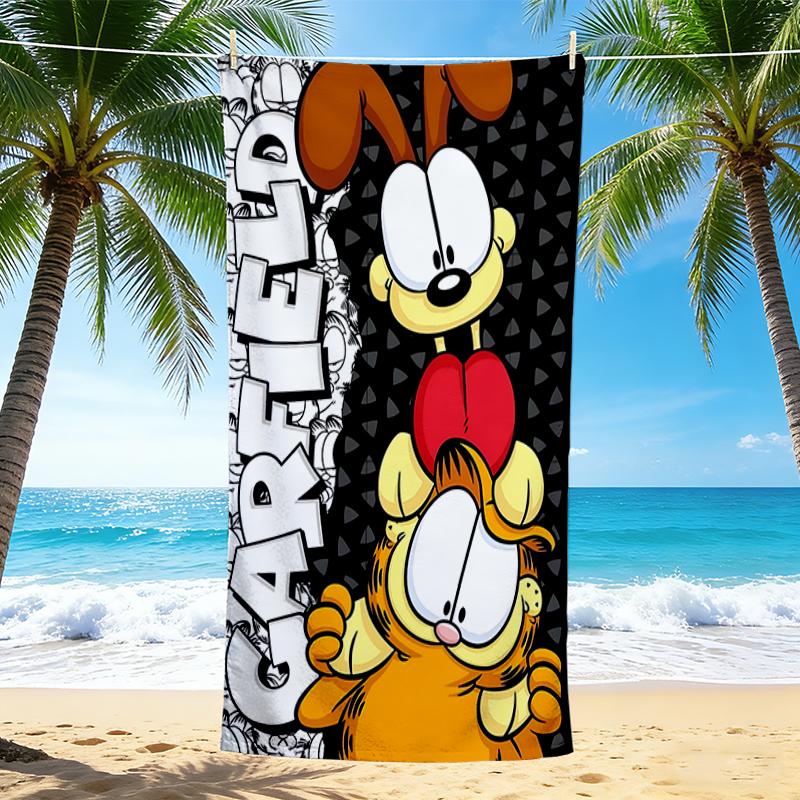 1Pc Garfield Odie Adventure Beach Towel, Quick Dry, Multi-Use for Beach Pool Gym Yoga Home Travel, Christmas, Halloween, Xmas Gift M929224