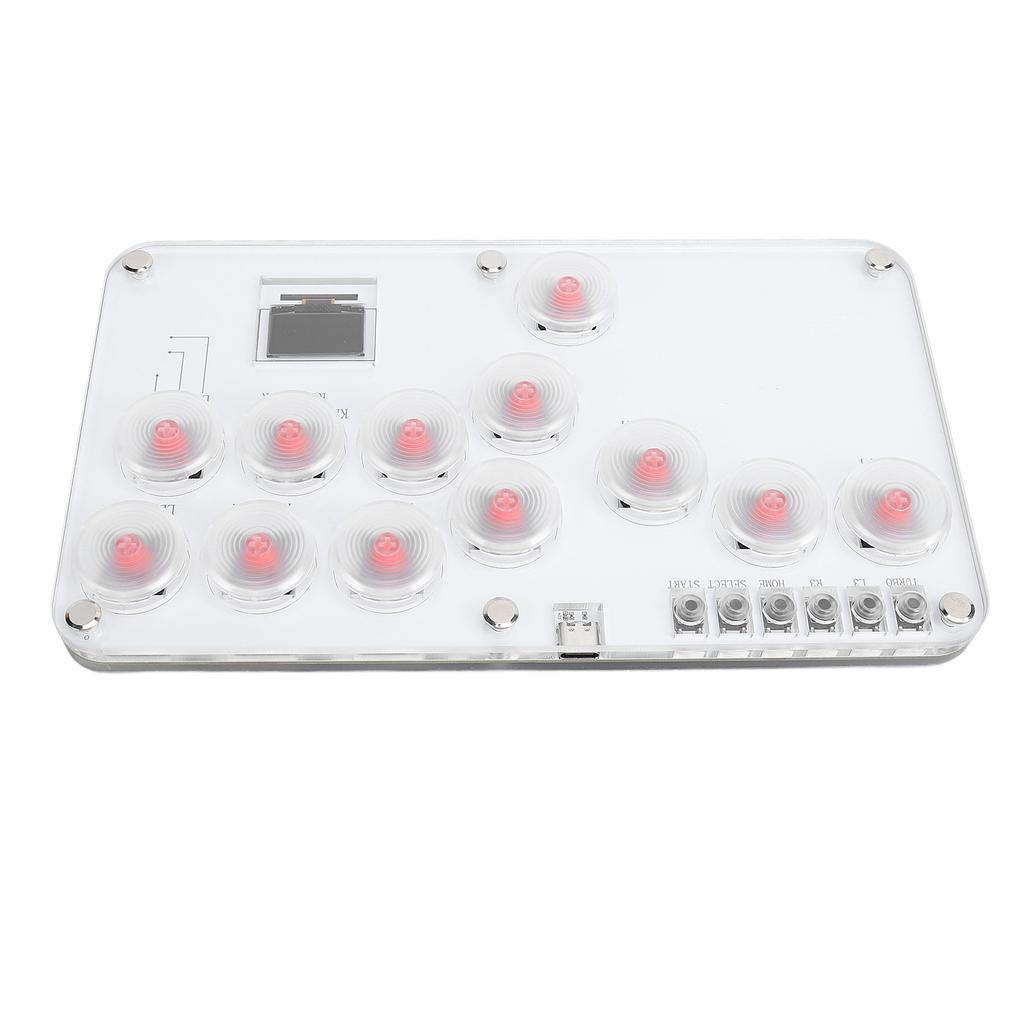 Игровой контроллер без рычага, акриловый, 12 клавиш, самодельный боевой контроллер без рычага с пользовательским RGB и Turb