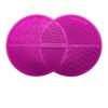 Portable Efficient Makeup Brush Cleaning Mat with Suction Cups, Low-Allergen Double-Sided Round Pad, Reusable Brush Cleaner Pad
