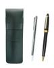 Набор из 2 пеналов из зернистой кожи цвета мха, металлической указки и неоновой шариковой ручки, черный D-600 SASMG-701S-600B-B-2