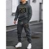 Мужской oversized худи с капюшоном и графическим принтом, свободный крой, зимний повседневный спортивный костюм