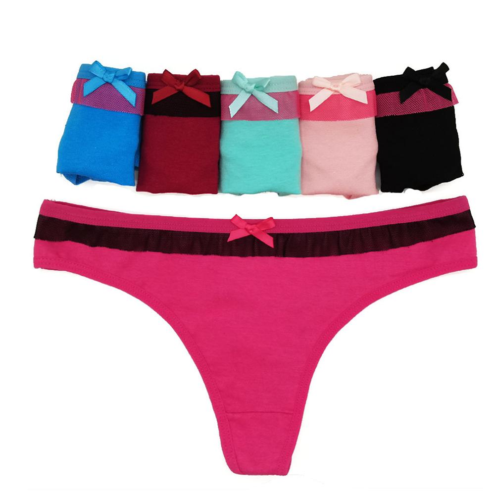 Сексуальные женские стринги, женское нижнее белье, хлопковые трусики, Танга с Т-образной спинкой, интимное белье для женщин, 6 шт.
