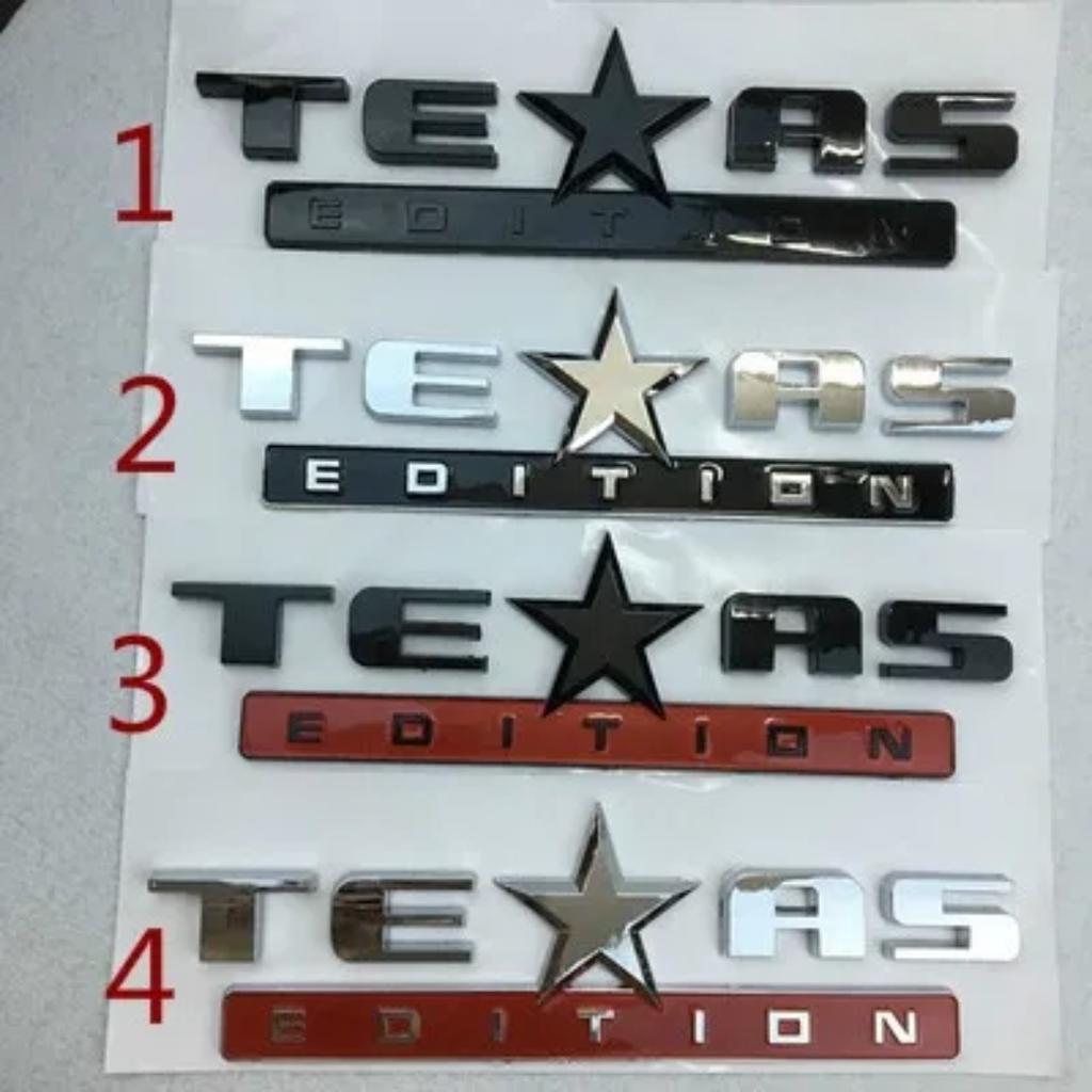 1X 3D ABS New TEXAS EDITION Rear Boot Trunk Car Auto Sticker Silver TEXAS EDITION Badge Car Side Wing Auto Car Emblem