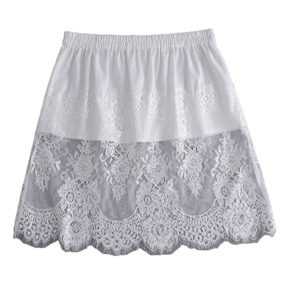 Mid Length Short Safety Skirt Petticoat Embroidery Flower Mesh Underskirt Slips Dress  Girls