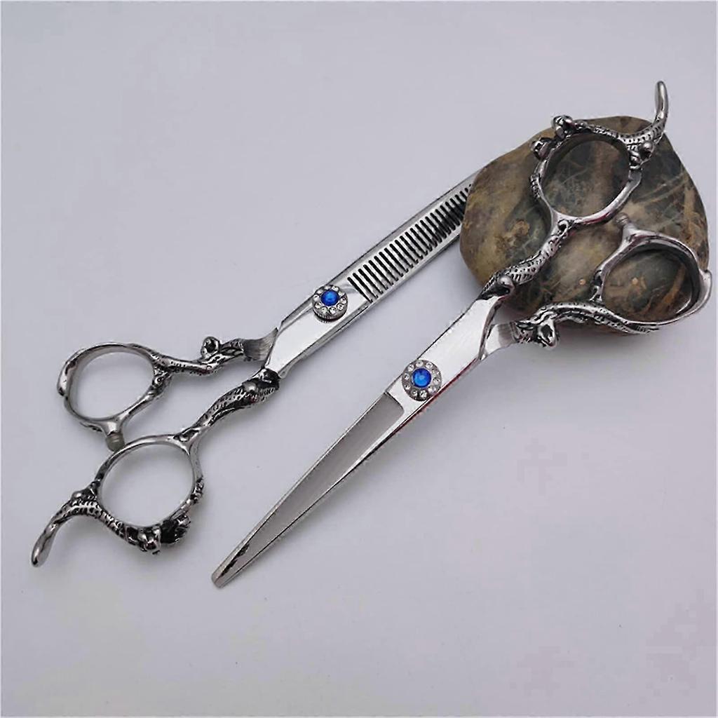 Hair Cutting Scissors Kit, Japanese 440C Stainless Steel 6 Inch Professional Hair Shears with Precision Sharp Blades for Salon and Barber