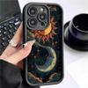 Универсальный чехол для телефона с полным покрытием для Samsung и Apple (iPhone 17/16/15/14/13) - Дизайн Черная канавка Солнце Луна