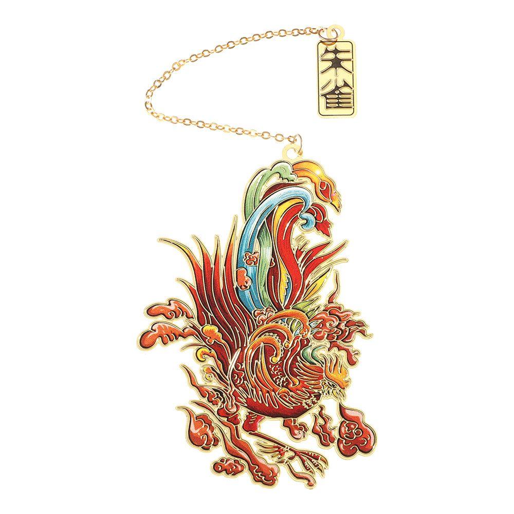New Chinese Style Retro Mythical Bookmark With Tassel Creative Metal Hollow Dragon Tiger Book Clip Student Gift Office Supplies