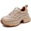 GKTINOO 2025 Autumn New Genuine Leather Sneakers Retro Handmade Casual Shoes Round Toe Lacd-up Women's Platform Wedge Shoes