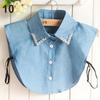 Women Vintage Detachable Solid Shirt False Collar Clothes Accessories Hollow Lace Fake Collar