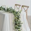 Artificial Eucalyptus Leaves Greenery Garland Faux Plant Spring Vines with White Flowers Berries for Wedding Home Party Decor