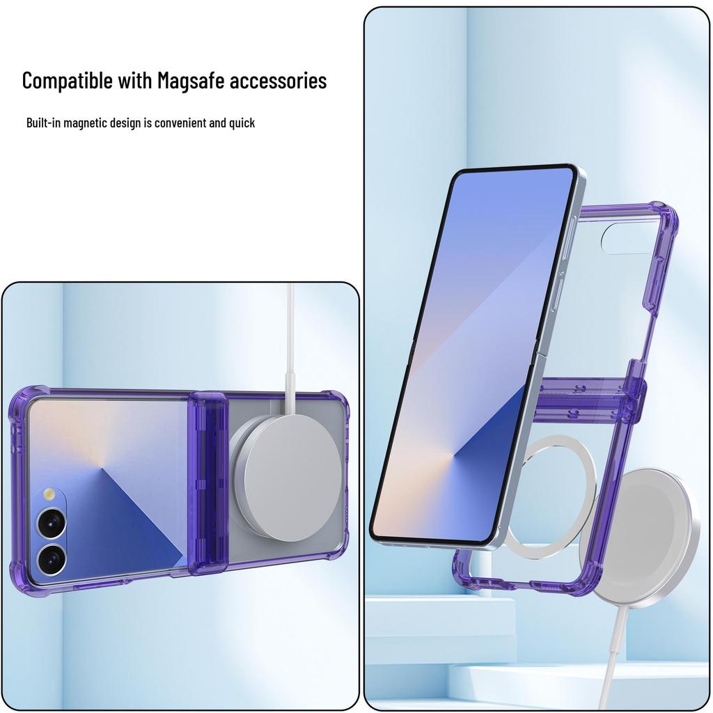 Применимый защитный чехол для Samsung Z Flip7, противоударный, с MagSafe для беспроводной зарядки, совместим с Flip6/5.